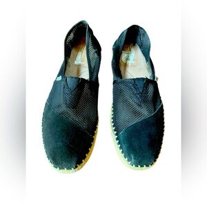 Toms Size 11 Black Loafer Shoes Leather Women